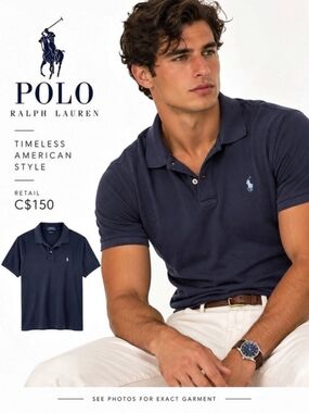 Polo Ralph Lauren Slim Fit Polo Shirt Blue Large Minimalist Old money Minimalist